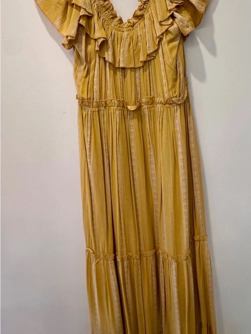 Pinch Mustard Yellow Ruffled Dress Top - Picture 2 of 5